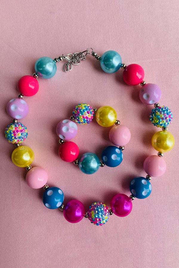 Girls jewel sets wholesale bubble girls necklace & bracelet sets 240301