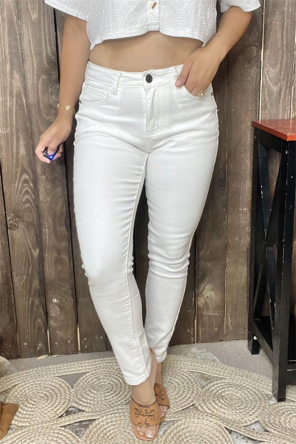 Wholesale women's jeans plus size white denim tighten women's legging pant S010 IS13